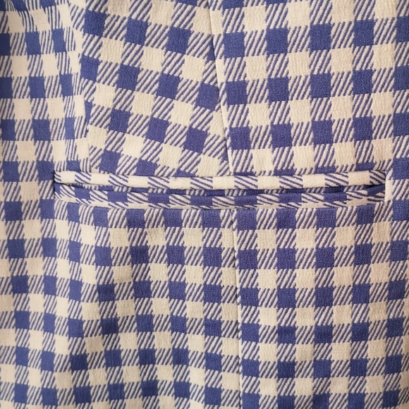 Lovely Like-new Isaac Mizrahi One Button Blazer 3/4 Sleeves White & Blue Size 26 - Picture 4 of 8